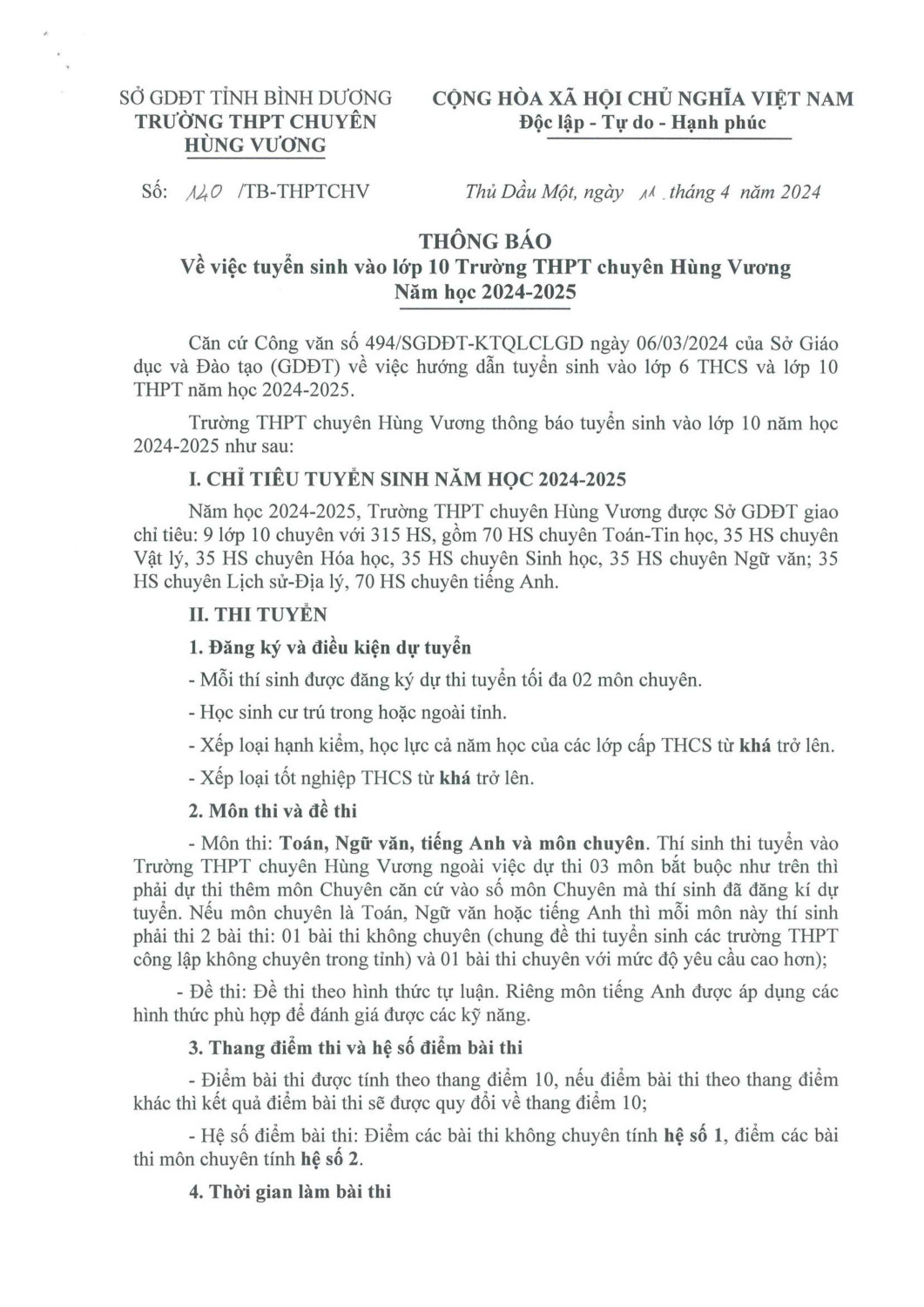 TB TUYEN SINH 1